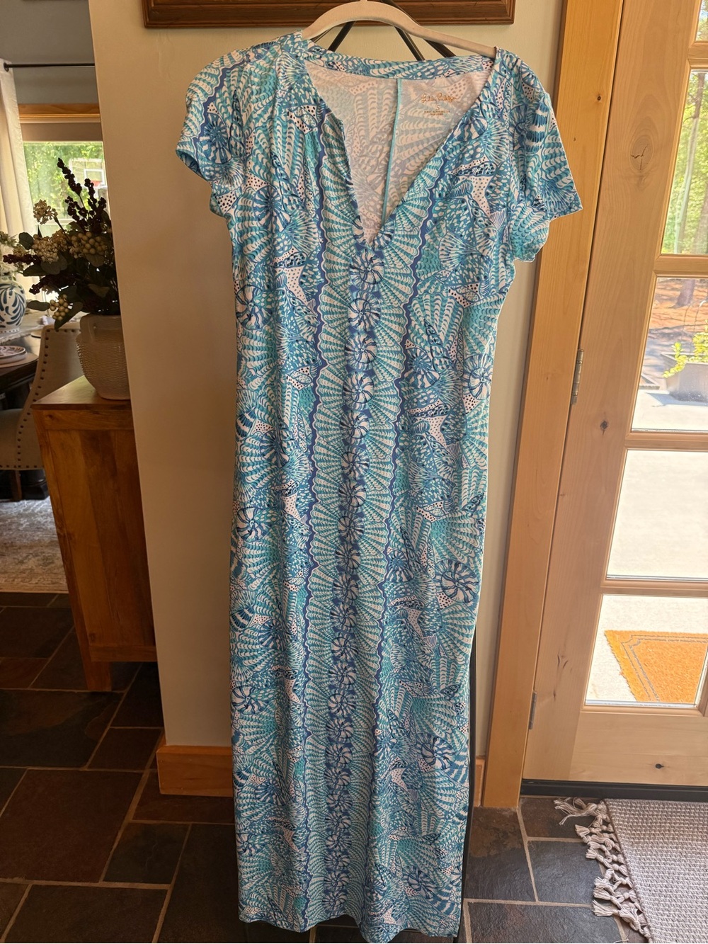 Lilly Pulitzer Amalfi Blue Patterned Maxi Dress